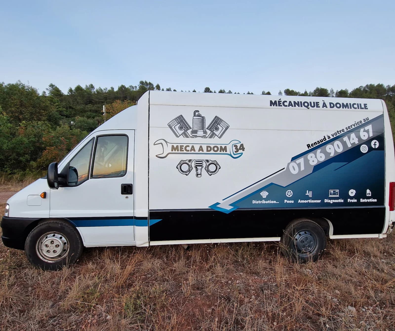 Camion atelier Meca A Dom 34 pour intervention mécanique à domicile